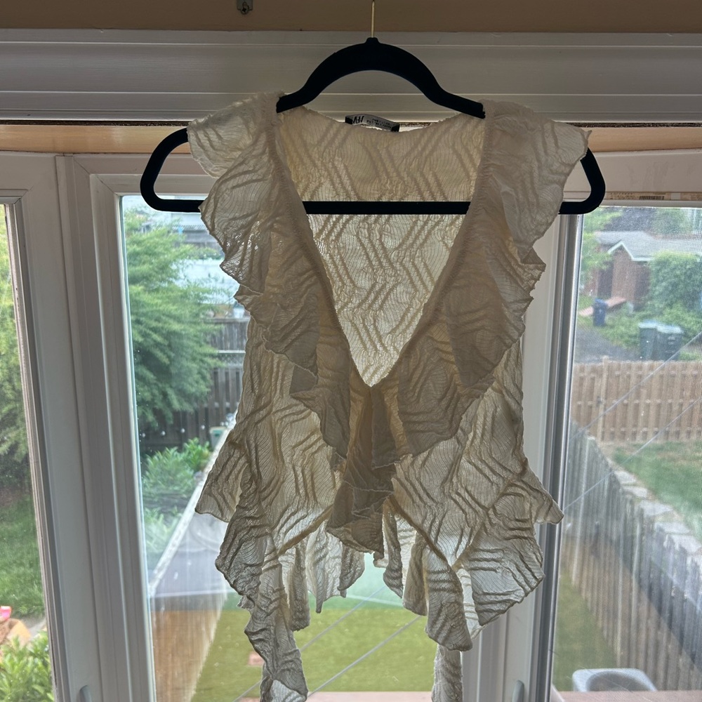 Zara Cream Ruffled Blouse